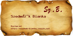 Szedmák Bianka névjegykártya