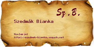 Szedmák Bianka névjegykártya