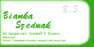 bianka szedmak business card